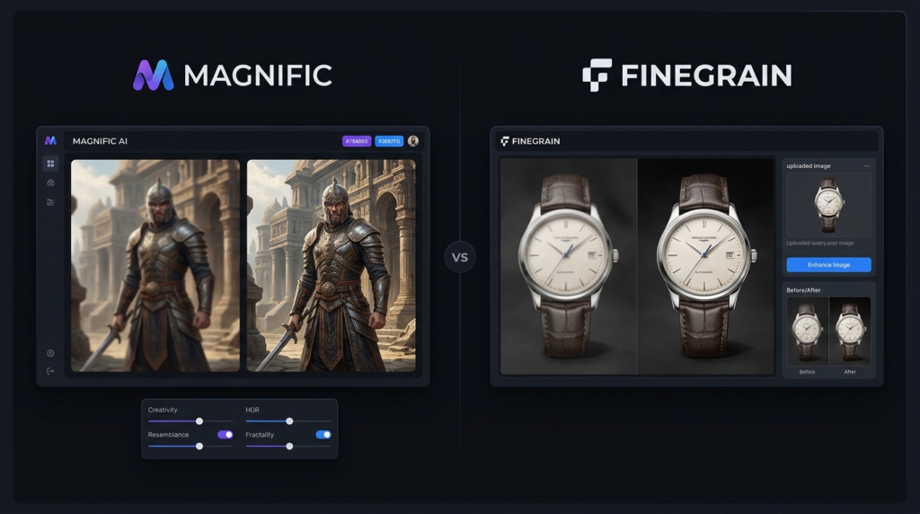 Magnific AI vs Finegrain Enhancer: Image Quality, Upscaling & Key Differences