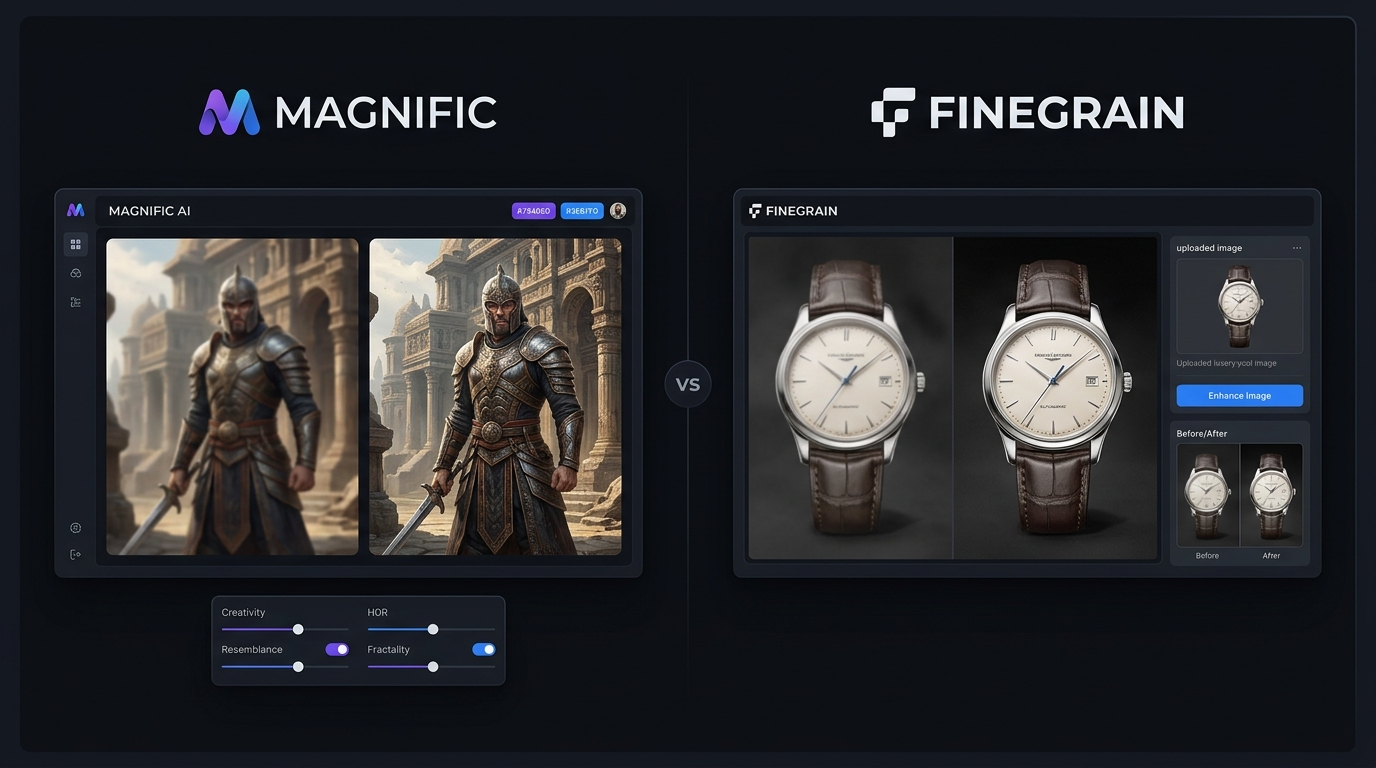Magnific AI vs Finegrain Enhancer: Image Quality, Upscaling & Key Differences