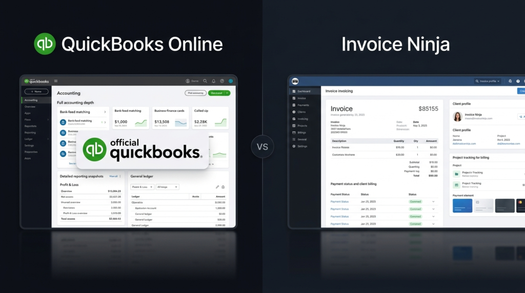 QuickBooks vs Invoice Ninja: Full Accounting Suite or Lean Invoicing Tool?