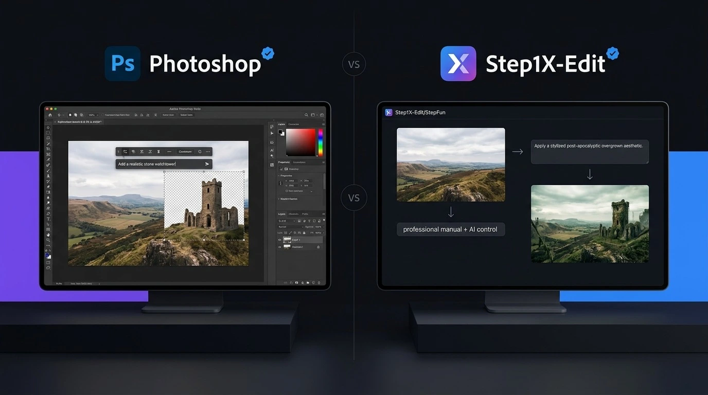 Adobe Photoshop vs Step1X-Edit
