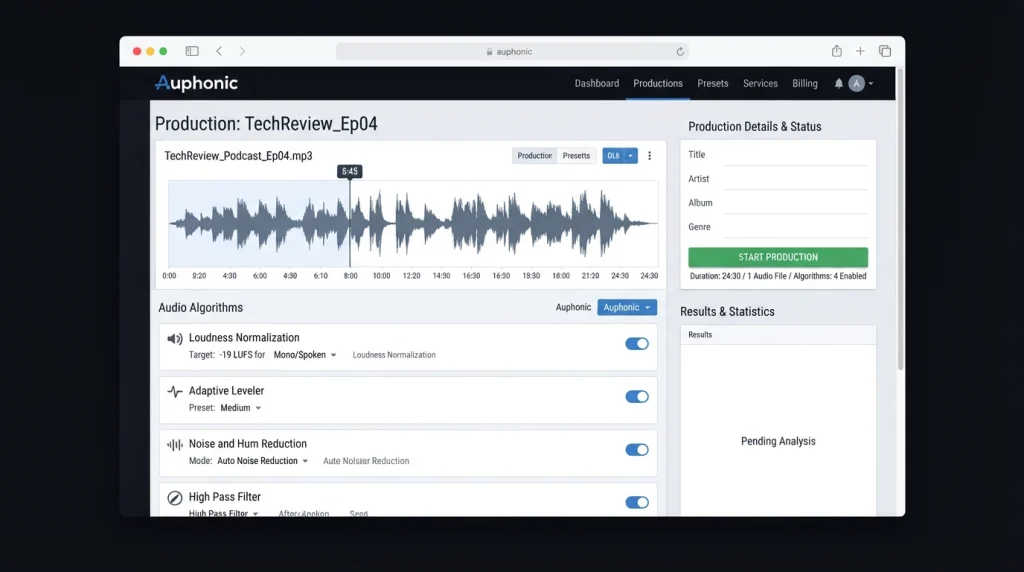 Auphonic for Audio Cleanup