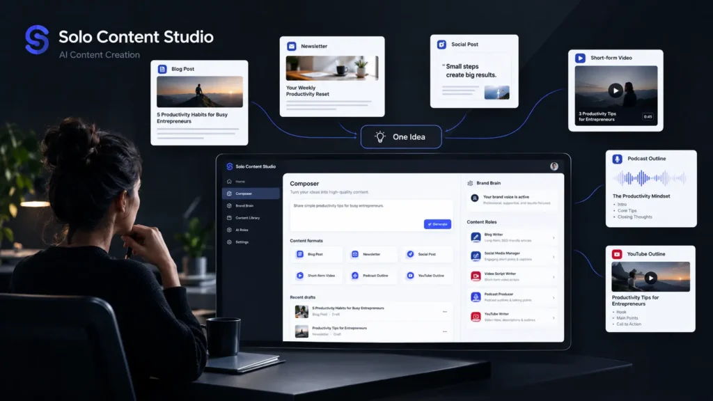 AI Content Creation: Solo Content Studio Review 2026, Features and Pricing