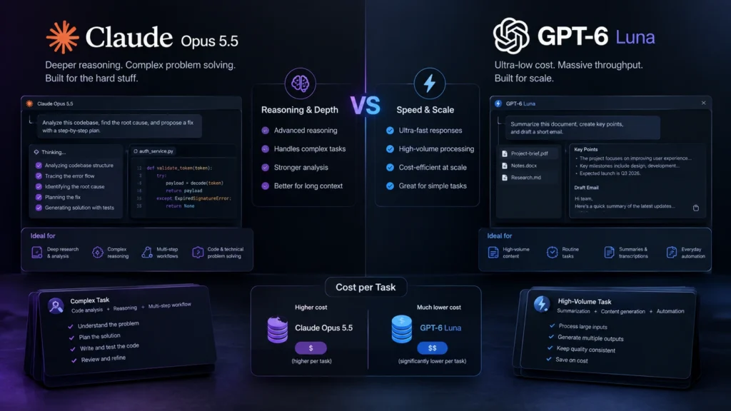 Reasoning vs Rock-Bottom Pricing: Opus 5.5 and GPT-6 Luna Tested