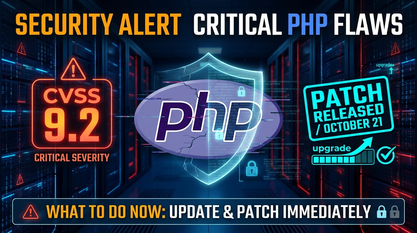 Two Critical PHP Flaws Rated 9.2 Patched 21 October: What to Do Now