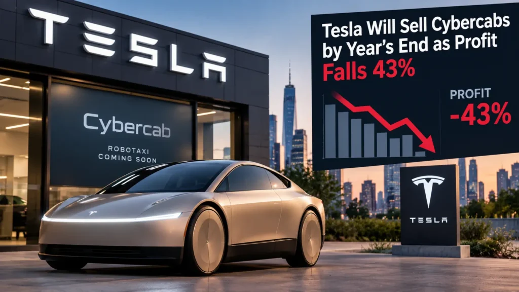 Tesla Will Sell Cybercabs by Year’s End as Profit Falls 43%