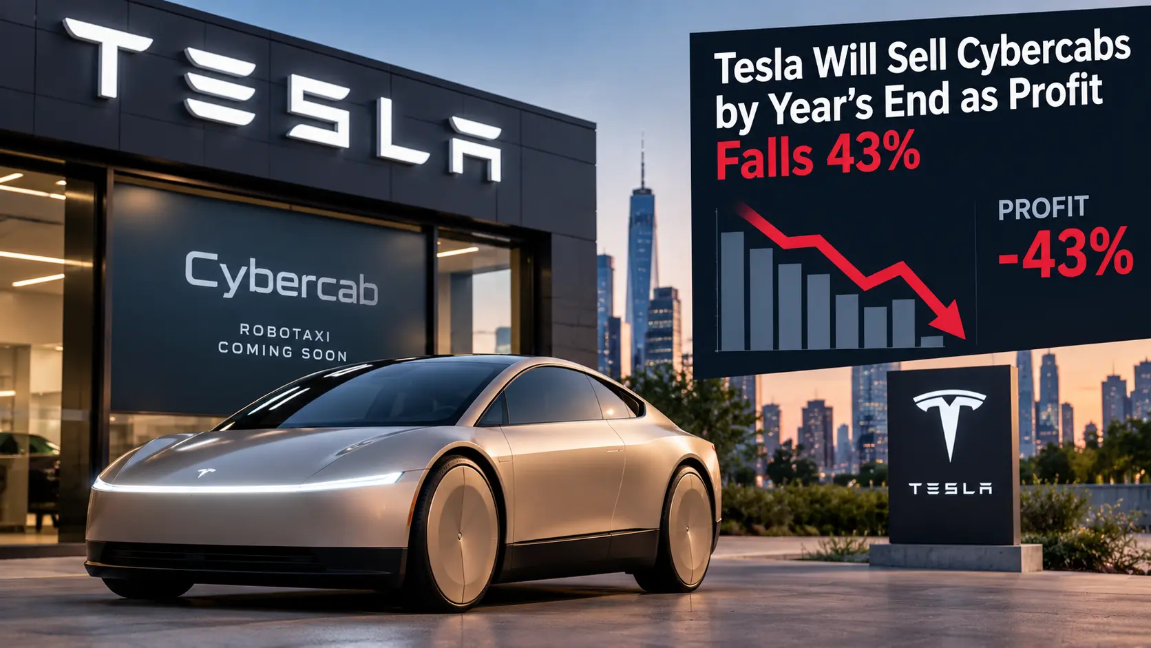 Tesla Will Sell Cybercabs by Year’s End as Profit Falls 43%