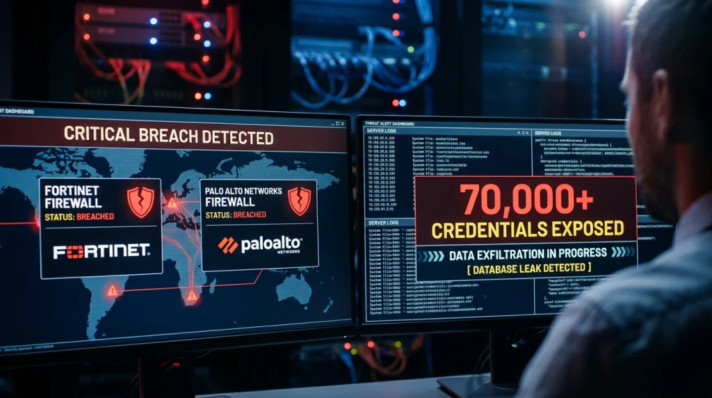 Hackers Breached Fortinet and Palo Alto Firewalls: 70,000 Credentials Exposed