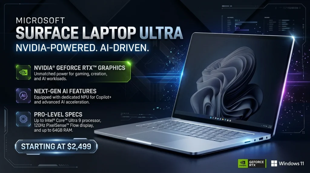 Microsoft Surface Laptop Ultra: Nvidia-Powered, AI Features, Specs, and Price