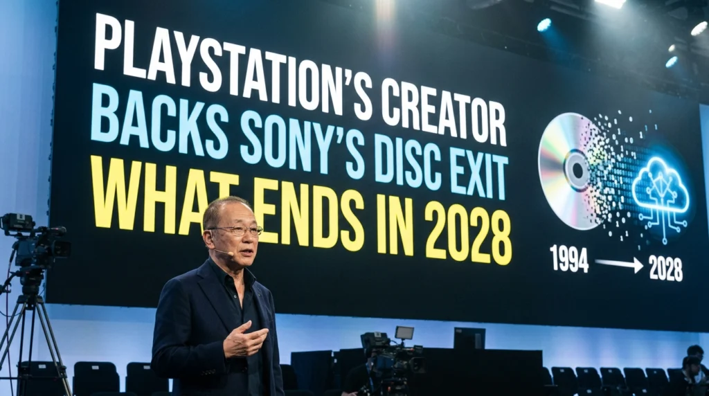 PlayStation’s Creator Backs Sony’s Disc Exit: What Ends in 2028